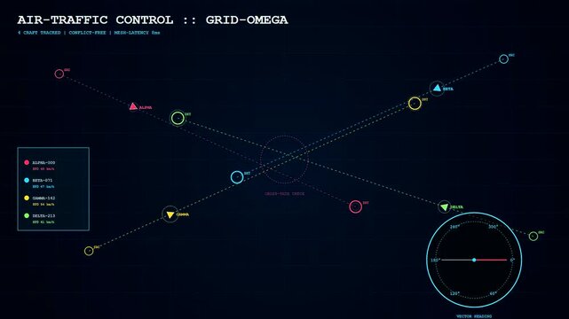 A sophisticated Drone Delivery Network interface displays tracking data for multiple aerial objects moving across a digital grid system to monitor precision flight paths and navigation efficiency