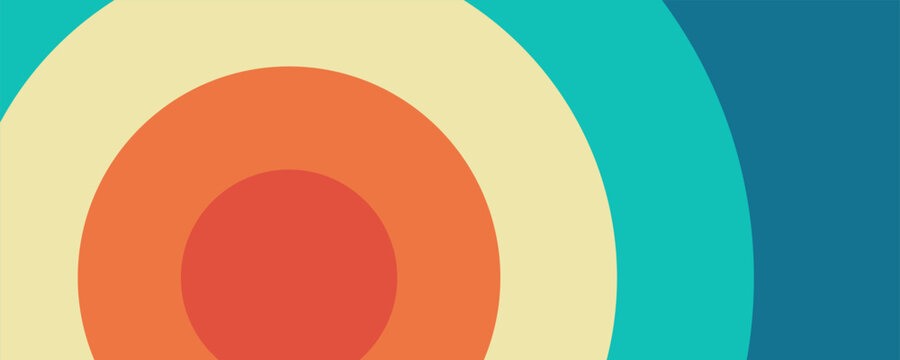 Retro poster, classic 80's, 90's the soft light in the center of each oval gives the impression modern simple
