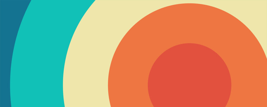 Retro poster, classic 80's, 90's the soft light in the center of each oval gives the impression modern simple