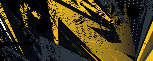 Fototapeta premium Abstract Car decal design vector. Graphic abstract grey yellow stripe racing background