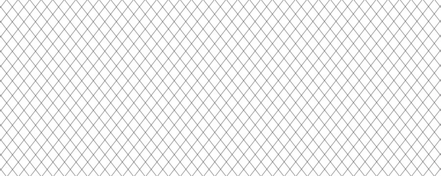 Steel wire chain link fence seamless pattern. Metal lattice with rhombus, diamond shape silhouette. Grid fence background.