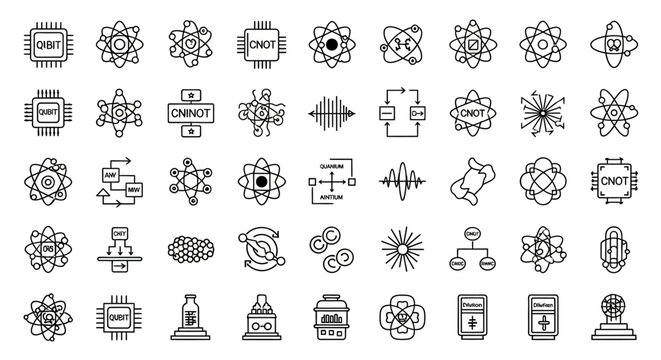 Collection of Simple Black and White Icons.