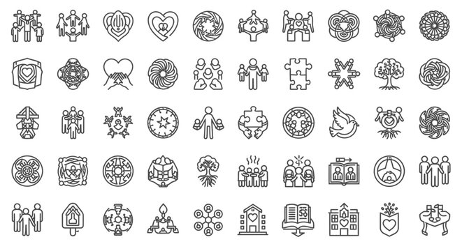 Collection of Various Simple Line Icons.