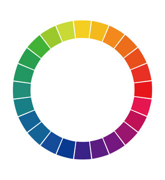 Colorful color wheel chart isolated on transparent background