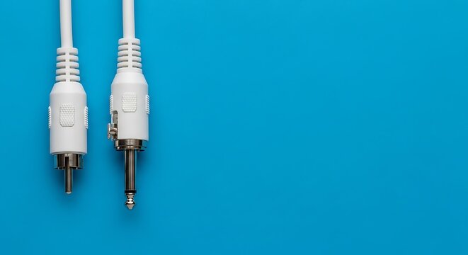 Clean minimalist headphone jack cable composition
