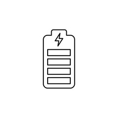 Fototapeta premium Battery Charging Icon Outline Power and Energy Symbol.