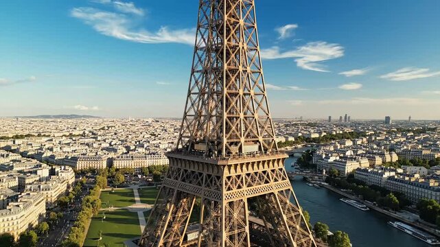 Eiffel Tower, Paris cityscape, iron lattice tower, scenic landscape, travel destination