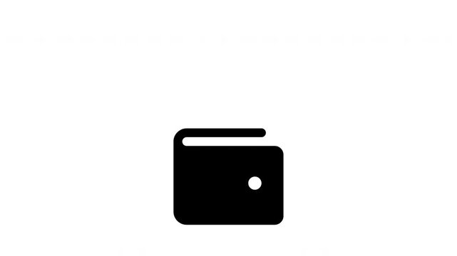 Bitcoin Coin Dropping Into Digital Wallet Animation on White Background Crypto Loop 4K