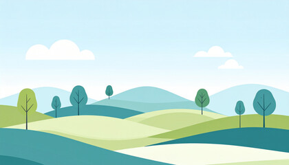 Fototapeta premium Minimal rolling hills vector