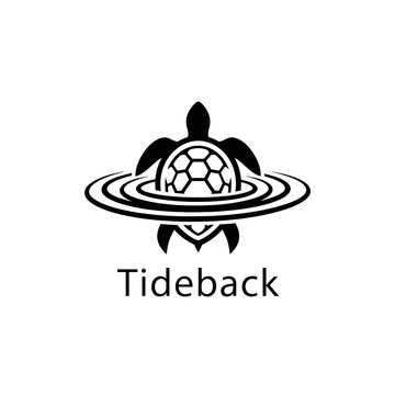Turtle with soccer ball head logo.