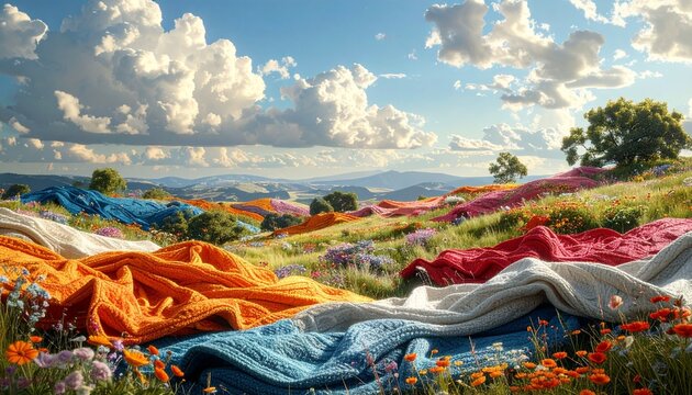 Landscape- -A vast desert canyon where the sand dunes are made of layered, 