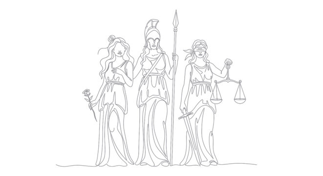 Three goddesses of justice and law.