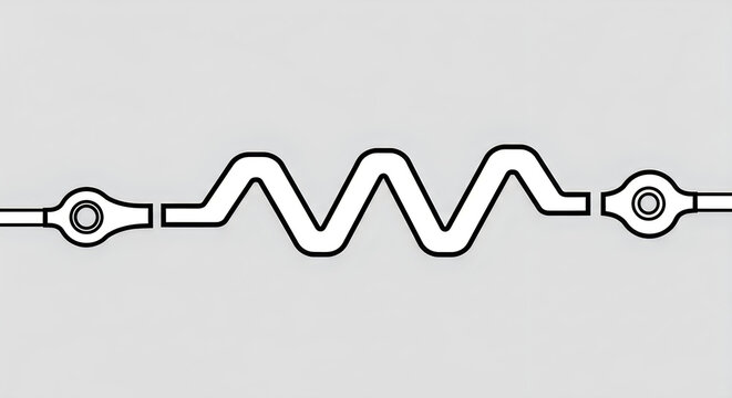 Zigzag spring line icon