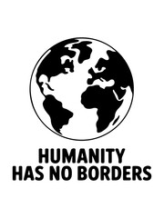 Fototapeta premium Globe Icon, Humanity Has No Borders, Earth Symbol, Vector Illustration