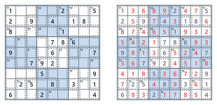 Killer Sudoku Puzzle #3 - Expert Level with Solution Printable  