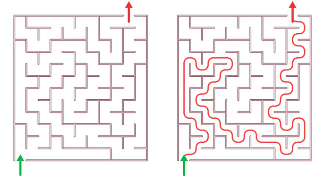 Maze 11X12 838644629 | Printable Puzzle with Solution