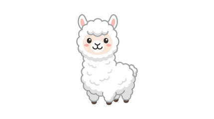 Fototapeta premium Cute Kawaii Alpaca Illustration