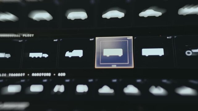 Menu for selecting different types of vehicle assets, a Van asset is currently highlighted