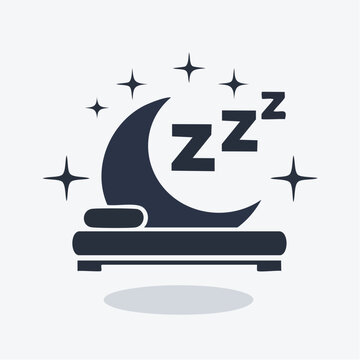Dreamy deep sleep icon with moon and stars