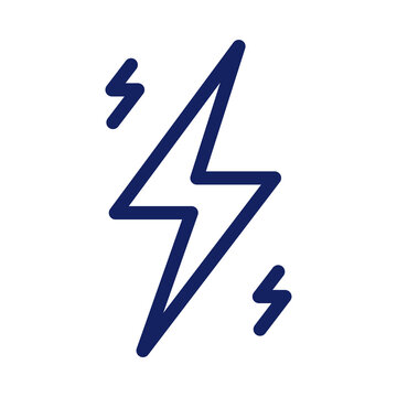 Hand drawn lightning bolt icon isolated on transparent background