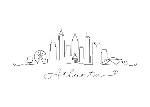 Atlanta city skyline hand drawn
Vector hand-drawn naive city skyline on a white background