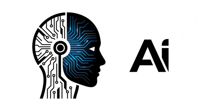 Artificial intelligence, robotic head, circuit board, Ai technology, futuristic profile