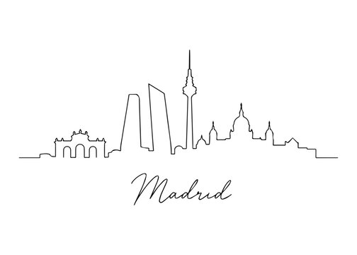 Madrid city skyline hand drawn
Vector hand-drawn naive city skyline on a white background