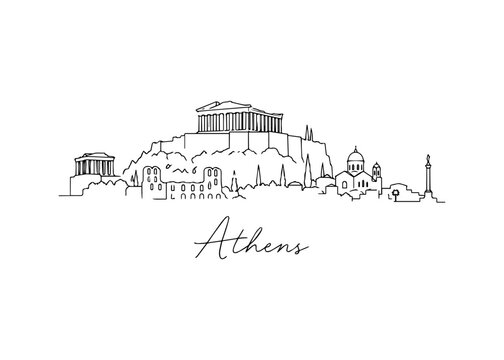 Athens city skyline hand drawn
Vector hand-drawn naive city skyline on a white background