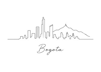 Bogota city skyline hand drawn Vector hand-drawn naive city skyline on a white background © Roman