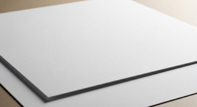Closeup of a stack of blank white paper sheets ready for printing and design.