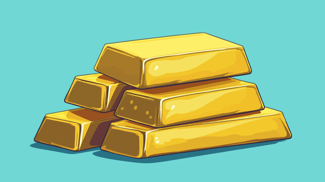A stack of golden rectangular bars against a light blue backdrop, evoking wealth and value
