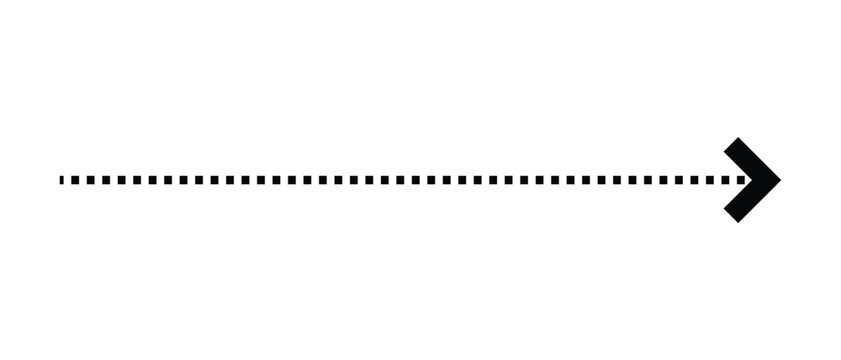 dot and dashed long arrow icon, long wave curve dotted arrow icon.