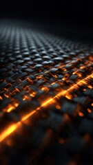 Fototapeta premium Close-up of Textured Metallic Surface with Warm Glow