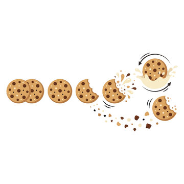 Chocolate chip cookies disintegrating apart.