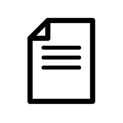 Fototapeta premium Document file text paper icon simple outline vector illustration isolated on white background