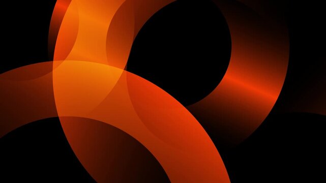 Abstract animated background with orange circles on dark space creating modern geometric random motion graphics, ideal for ads, creative design, digital art, or elegant corporate themes
