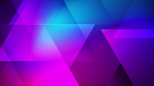 Abstract animated background with colorful gradient colors and random moving triangles creating modern and futuristic motion graphics, ideal for ads, digital art, or elegant corporate themes
