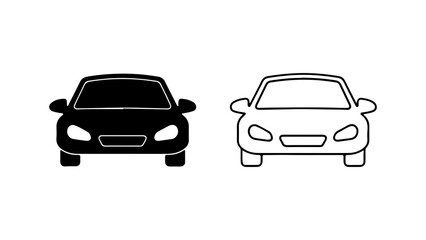 Obraz premium Minimalist Front View Car Icon Set