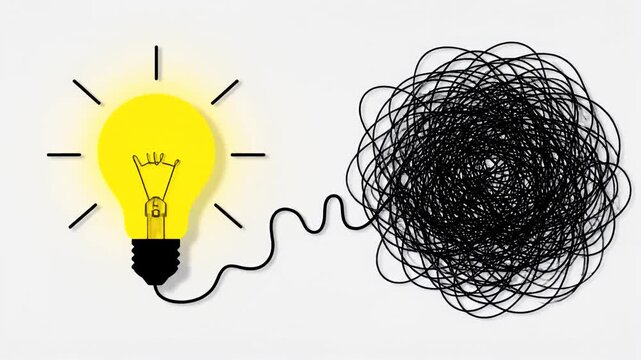 Bright yellow light bulb illustration against a white background