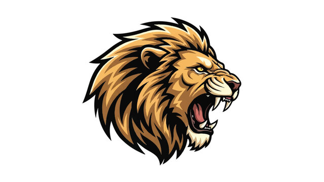 Lion Head Illustration with Open Mouth 8.