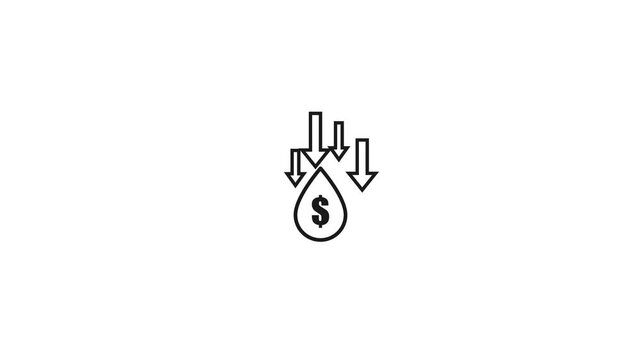 Falling Dollar Symbol with Downward Arrows