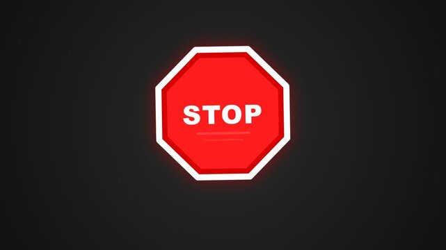 Red Octagon Stop Sign with White Border and Text