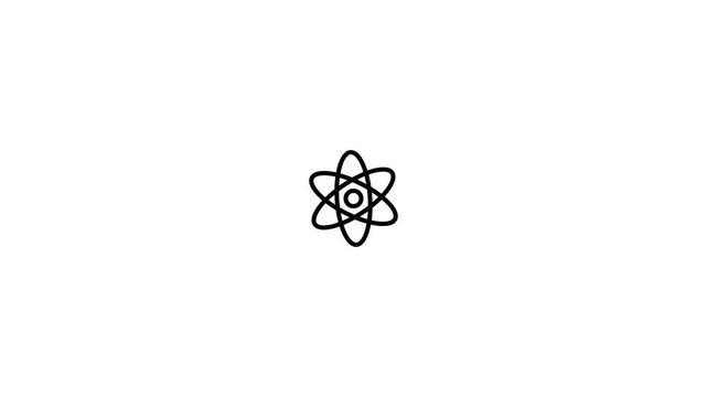 Simple atom icon on white background