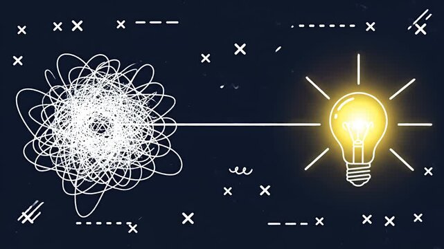 Conceptual illustration of idea generation solution and problem solving