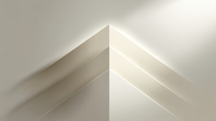 Obraz premium Soft Light Over a Neutral Corner with Angular Surfaces Creating Abstract Forms and Gentle Shadows in a Minimalist Design Aesthetic