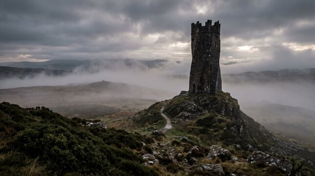 Panoramic Twisted Tower on Lonely Hill