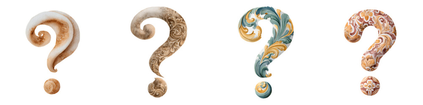 Ornate Question Marks: Vintage Style, Decorative Elements, Curiosity