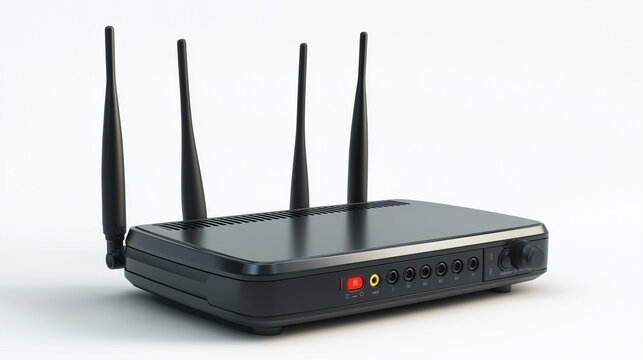wireless router on white background