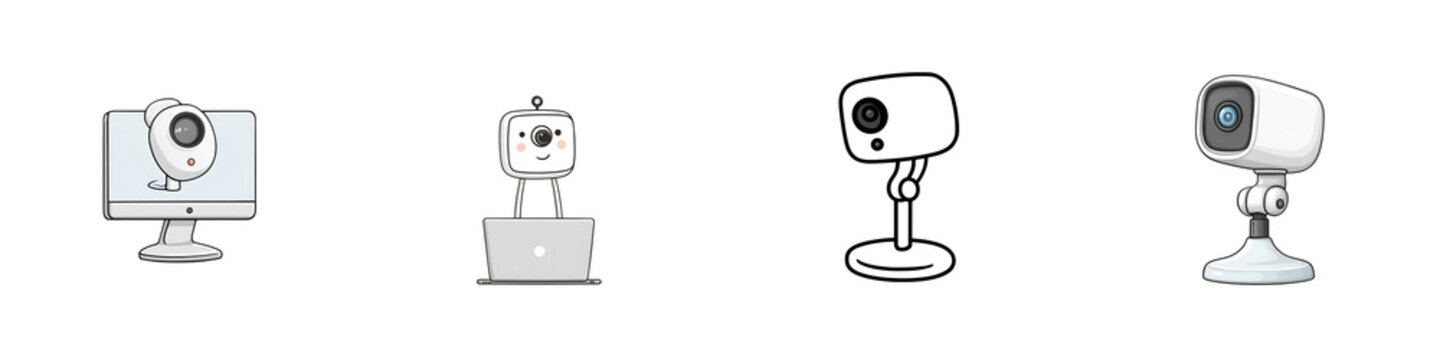 Webcam Collection: Computer Camera Styles, Isolated Set