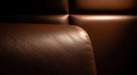 Naklejka premium Rich Dark Chocolate Brown Leather Texture With Subtle Stitching and Quilted Paneling
